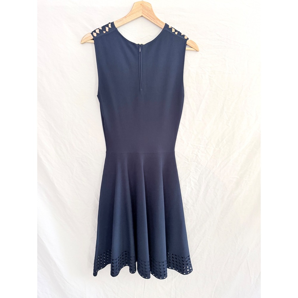 Akris Punto Lace Sleeveless A-Line Knit Dress Laser Cut Geometric Sleeveless 8 - Picture 3 of 6
